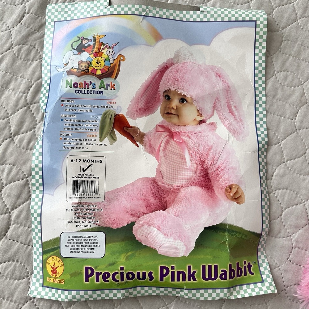 Rubies Infant Girls Pink Easter Bunny Rabbit Halloween Costume Size 6-12 Months - Picture 3 of 13